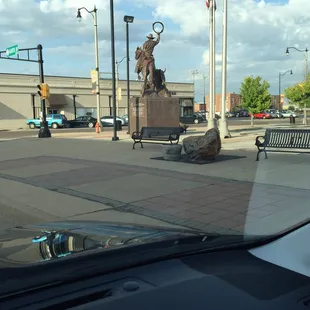 Stockyards statue in old town OKC.
