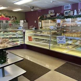a display of baked goods