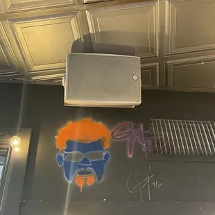 graffiti on the ceiling