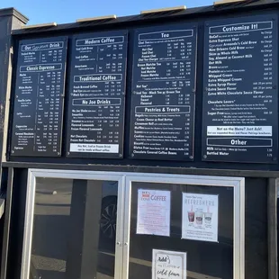 Menu board at the drive-thru.