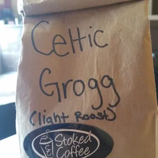 Nice bag of good coffee in a small river town.