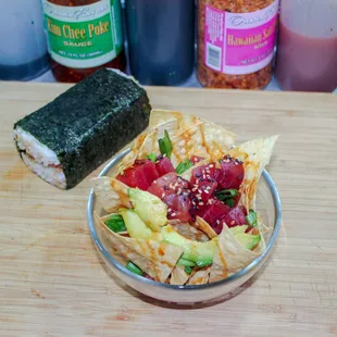 a bowl of food on a table