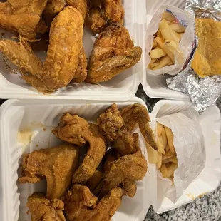 16 pcs Whole Wings &amp; French Fries and Jamaican Beef Patties