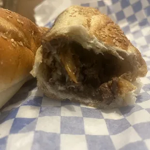 the inside of a sandwich