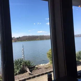 Looking out the window of Stoll&apos;s Lakeview Restaurant.