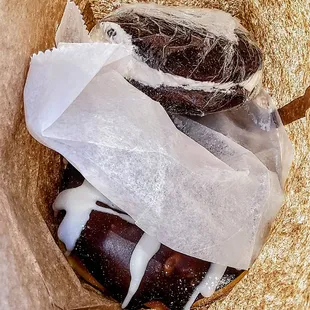 donuts wrapped in paper