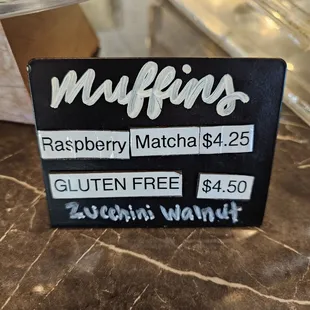 a sign for muffins
