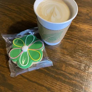 Sugar cookie for my daughter and a latte with white chocolate sugar free syrup for me.