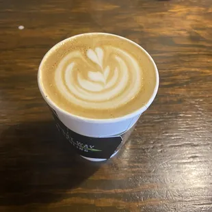 Latte with sugar free salted caramel syrup