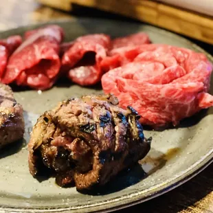 steaks and vegetables