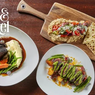 Great options for every taste:  Hummus platter, Carne Asada, Taphouse Pot Roast