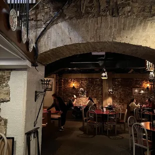 Looking into restaurant.