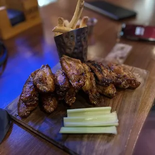 Grilled bbq wings, added fries. Enjoyed it!