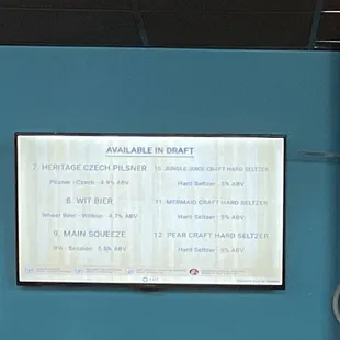 Beer menu on tap (May 2022)