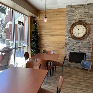 dining area with fireplace