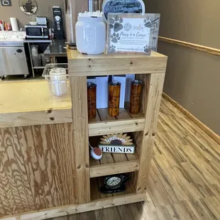 a coffee shop counter