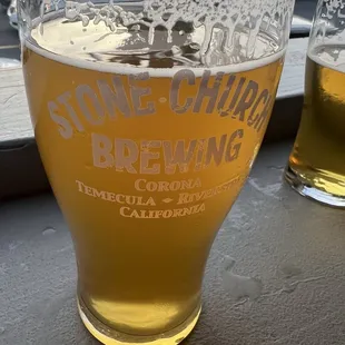 Little Monk Belgian blonde, crisp with a hint of citrus after taste.