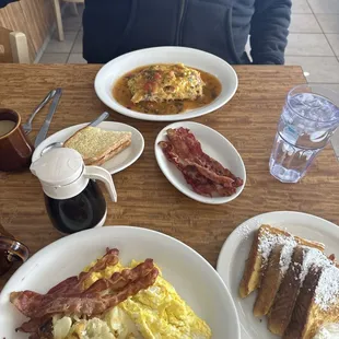 French Toast Platter House Special Omelette Side of bacon