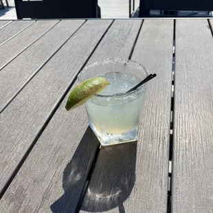 Margarita with jalapeño and pineapple infused vodka -- so so good