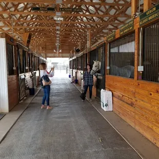 Exploring one of the barns on our Stills &amp; Stallions Tour.
