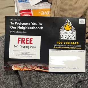 Coupon that I received in the mail