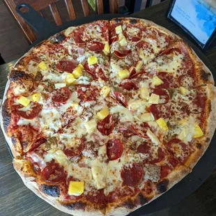 Meat Pizza with Pineapples