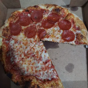 Half pepperoni half cheese