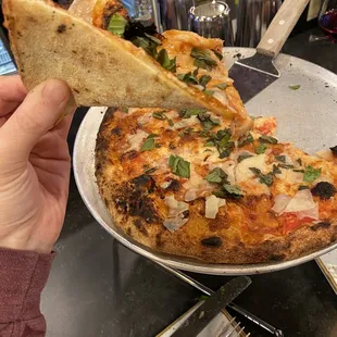 Cheese Please with basil, look at that crust!!