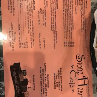 menu