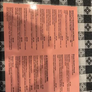 menu