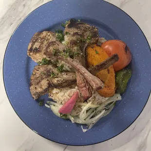 Lamb chops dinner