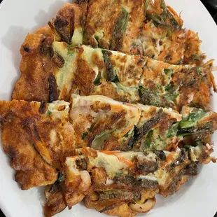 Tasty seafood pancake