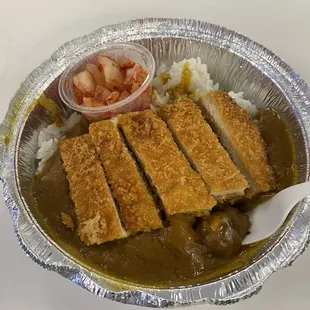 Chicken cutlet curry rice
