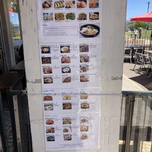 menu, sushi and sashimi