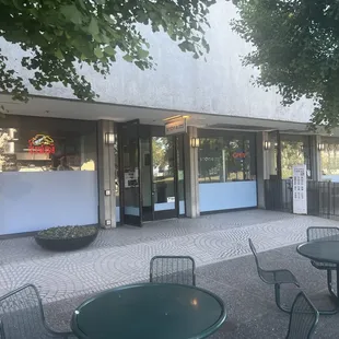 The outside of a place that would not let us use their bathroom after spending $100 for a late lunch.