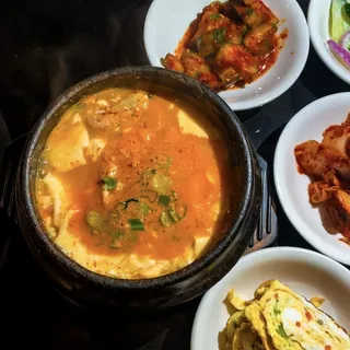 Soft Tofu Soup and Bibimbap