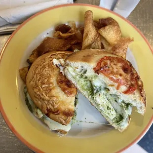 Chicken , Mozzarella &amp; Pesto