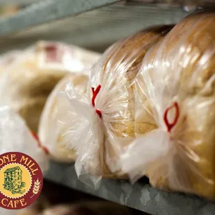 bread wrapped in plastic bags