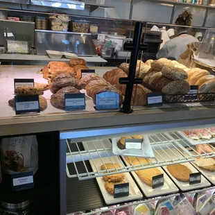 a display of baked goods