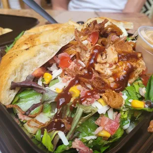 Chicken BBQ ranch salad