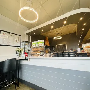 a view of a bakery counter