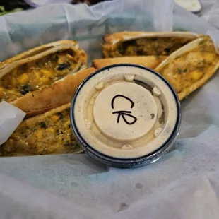 two hot dogs in a basket