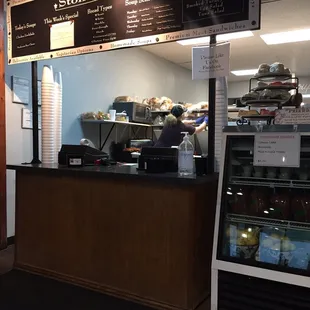 the counter and menu