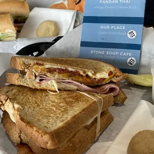 Grilled ham and cheese with bacon