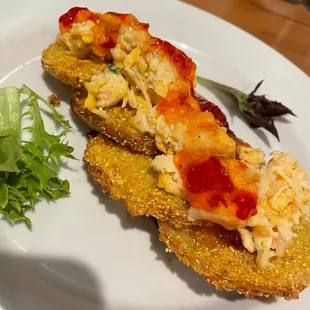 Fried green tomatoes appetizer