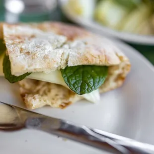 Onion, butter and mint sandwich. Weird but tasty :)