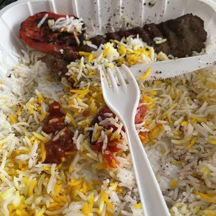 Beef Isfahan Koobideh Kabob with Rice