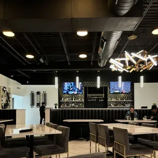 Inside with view of bar