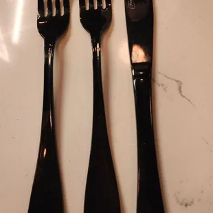 Black flatware! Have never seen this before!