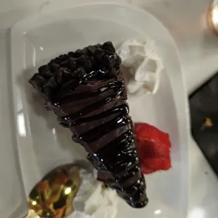 Chocolate cake probably had Chocolate mousse as well.  Very rich and oh so good!